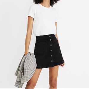 Madewell Stretch Denim A-Line Mini Skirt Black